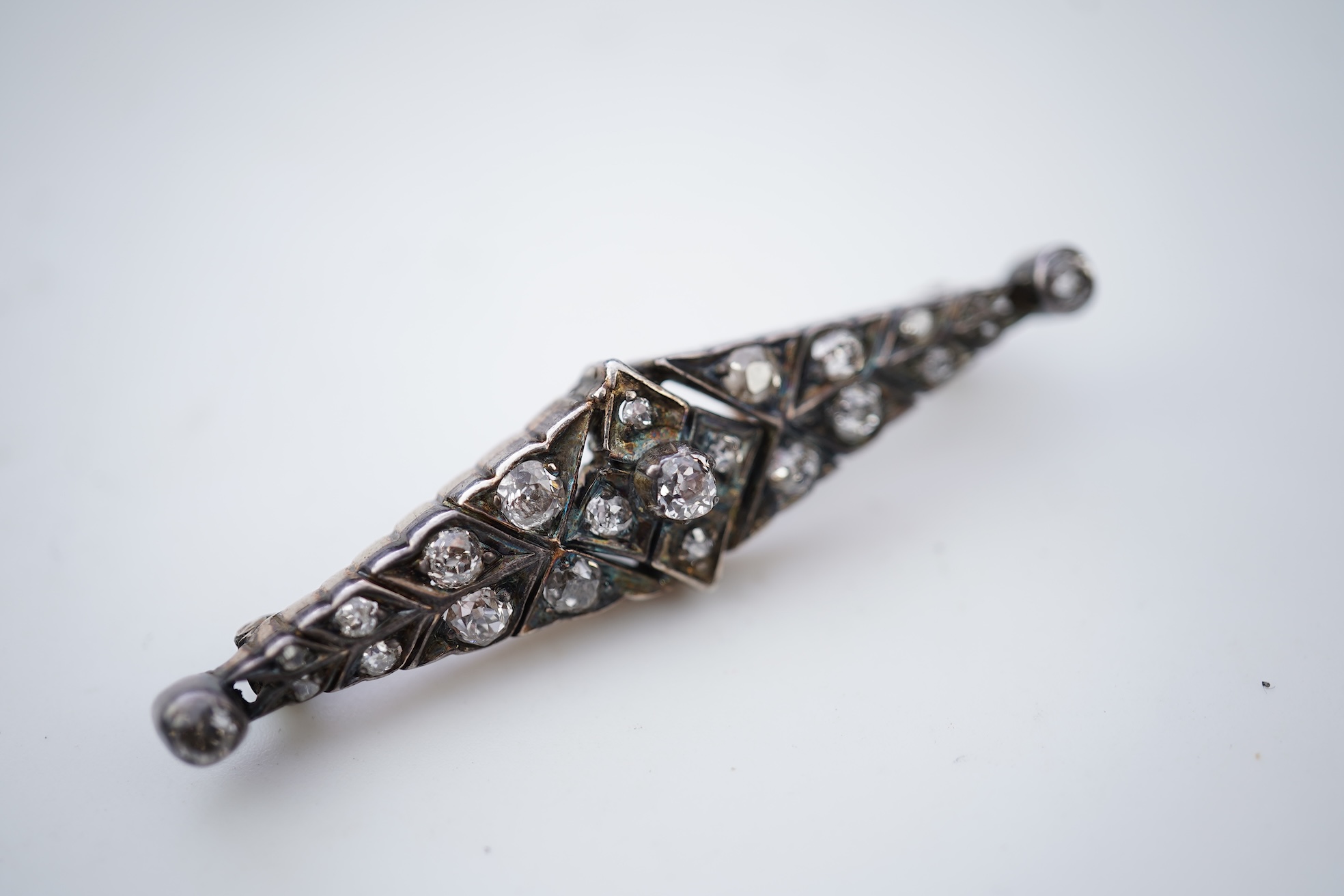 A diamond brooch, late 19th century